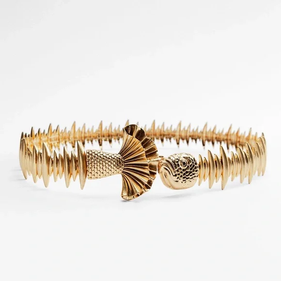 ?NWOT. Zara Circles Waist Elastic Belt. Size 30. Zara | Accessories | Nwot Zara Golden Fishshaped Stretch  main image 3